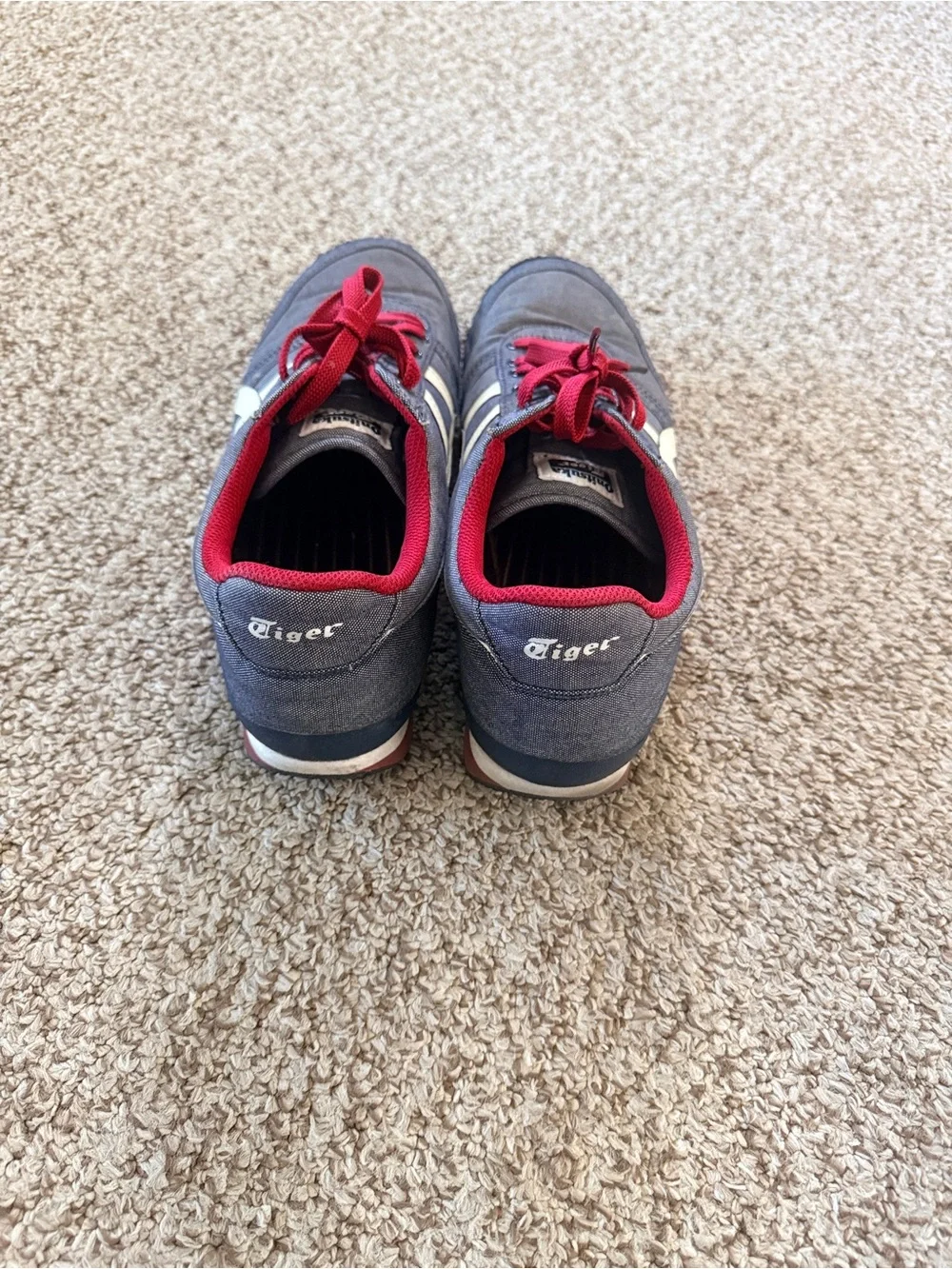 Onitsuka Tiger by Asics Gray Sneakers with Red Accents